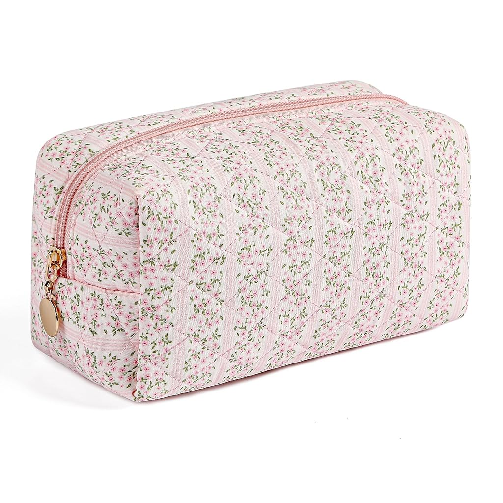 MAYCREATE® Fashion Makeup Bag Travel Makeup Pouch Fashion Pink Floral Soft Zipper Pouch Utility Zipper Pouch Pencil Pouch Stationeries Storage Pouch Makeup Tool Organizer Bag, 20.5x9x9.5cm MAYCREATE® Fashion Makeup Bag Travel Makeup Pouch Fashion Pink Floral Soft Zipper Pouch Utility Zipper Pouch Pencil Pouch Stationeries Storage Pouch Makeup Tool Organizer Bag, 20.5x9x9.5cm
